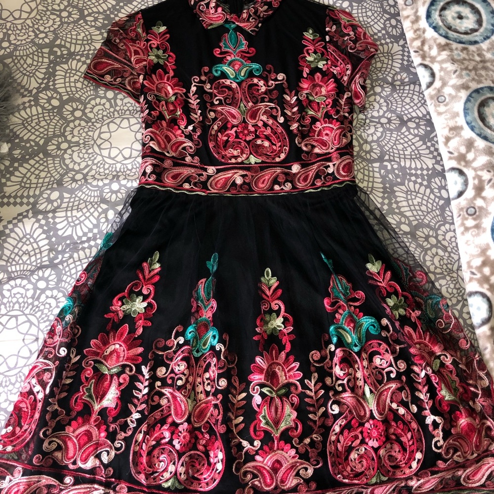 Beautiful embroidered mesh dress!